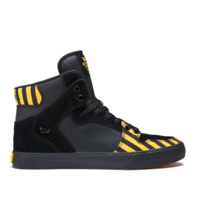 Womens Supra High Top Shoes VAIDER Caution/Black/black | AU-60282